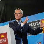 Rueda de prensa del secretario general de la OTAN, Jens Stoltenberg, en el marco de la 34 Cumbre de la Alianza que se celebra en Madrid