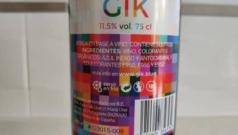Etiqueta de una botella de Gïk