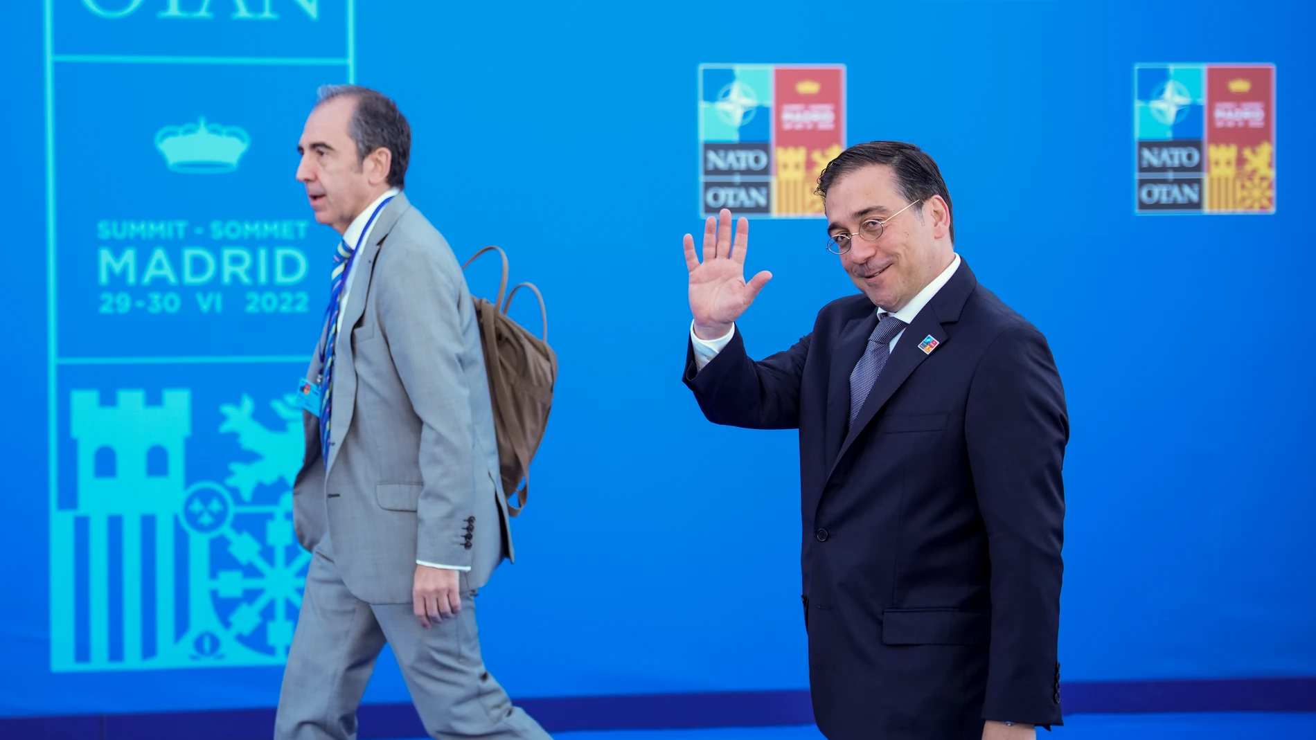 Llegada a la cumbre de la OTAN del ministro Albares