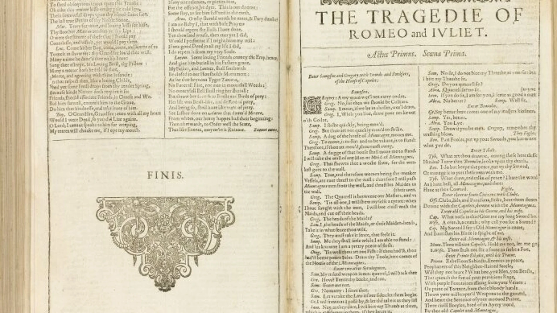 "La tragedia de Romeo y Julieta", de William Shakespeare.