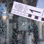 Imagen del autobús de Palencia después del disparo POLICÍA NACIONAL 01/07/2022