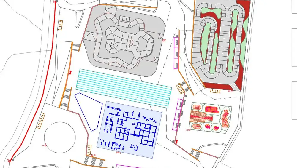 Plano con las cuatro zonas que conformarán el parque de deportes urbanos