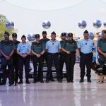 Guardias civiles y gendarmes franceses durante la presentación de la Operación Verano 2022