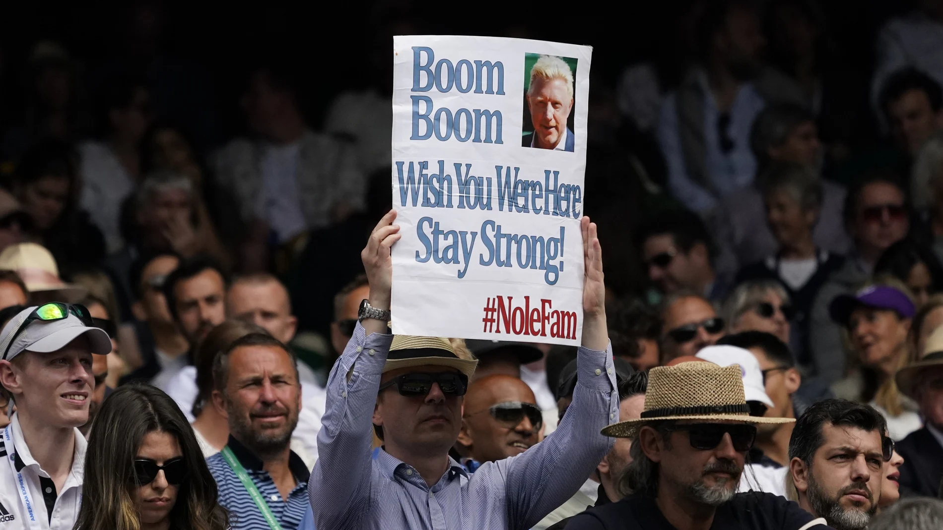 Pancarta de apoyo a Boris Becker en Wimbledon