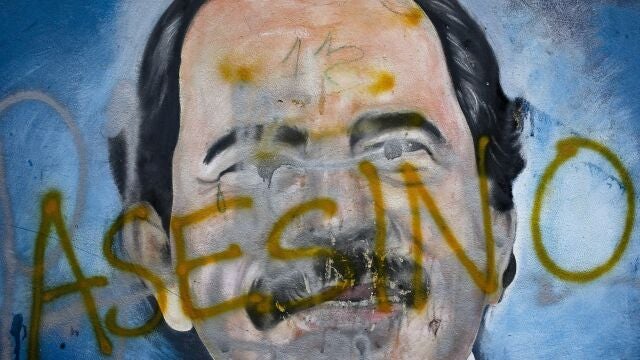 Un cartel contra Daniel Ortega en Managua (Nicaragua)