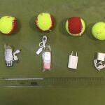 Pelotas encontradas e introducidas en la cárcel palentina de Dueñas