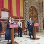 Rueda de prensa de la alcaldesa de Barcelona Ada Colau y el conseller Joan Ignasi Elena tras la Junta Local de Seguridad del jueves 7 de julio de 2022. EUROPA PRESS
