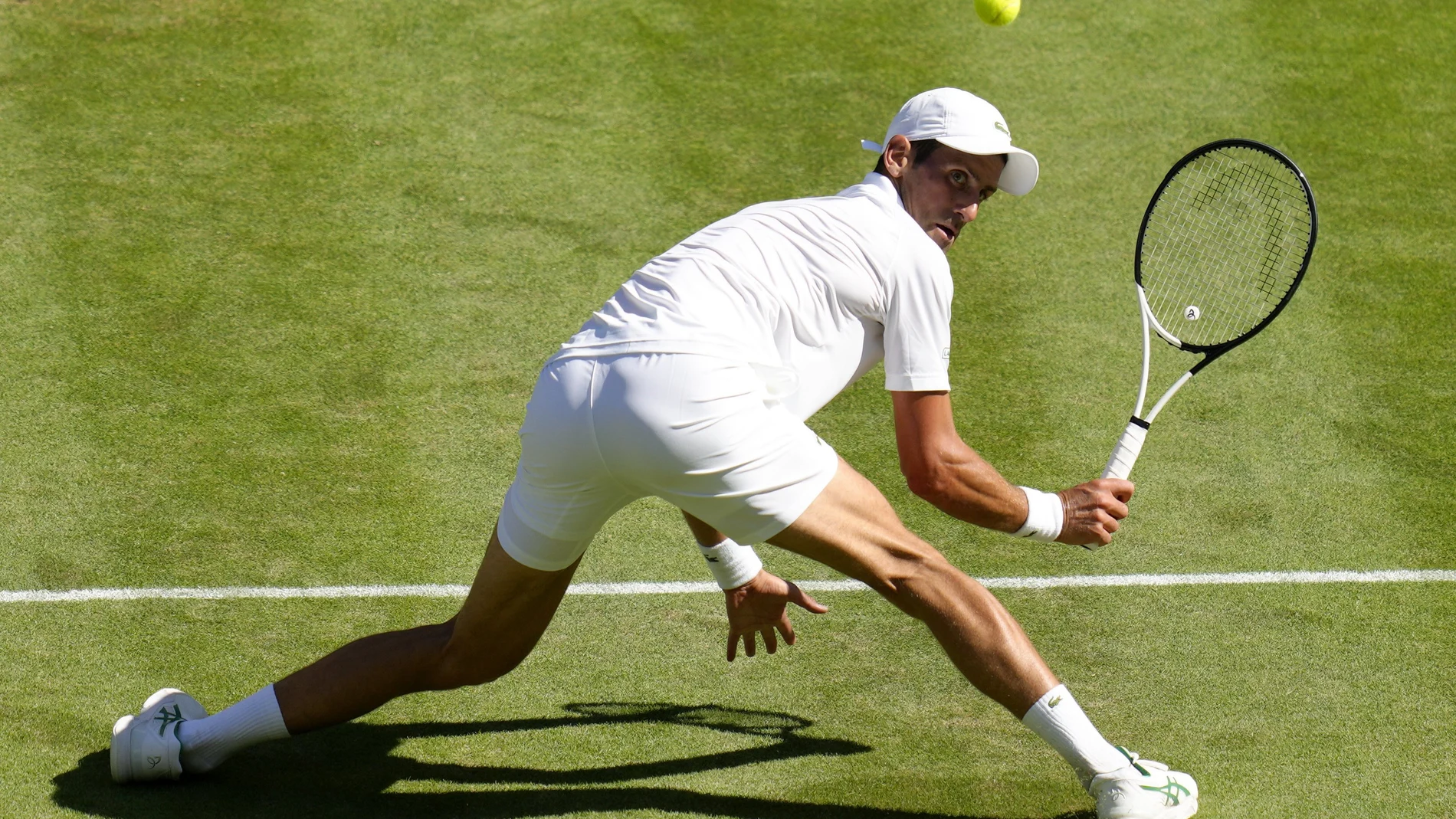 Novak Djokovic, durante su partido de semifinales de Wimbledon contra Norrie