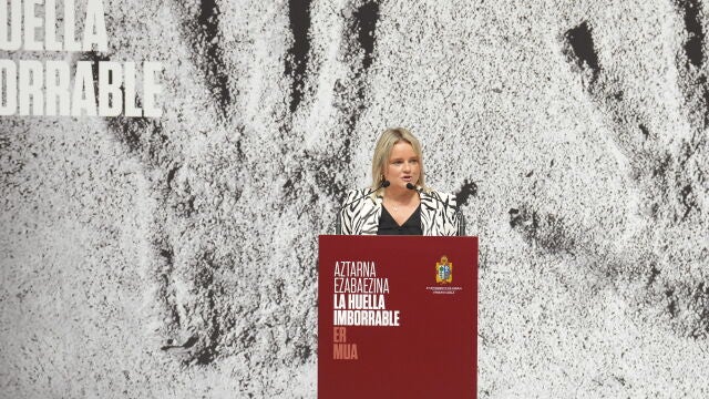 La hermana de Miguel Ángel Blanco, Marimar Blanco, en el homenaje a su hermano celebrado el pasado domingo en Ermua
