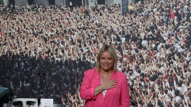 Mari Mar Blanco, hermana de Miguel Ángel Blanco, el edil del PP en Ermua asesinado por ETA en julio de 1997, durante el homenaje de la Fundación Miguel Ángel Blanco celebrado en la Real Casa de Correos de Madrid. EFE/ Emilio Naranjo