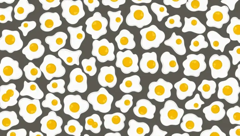 Cada uno de estos huevos fritos es diferente. Encuentra los tres de ellos que tienen dos yemas | Fuente: Noticieros Televisa