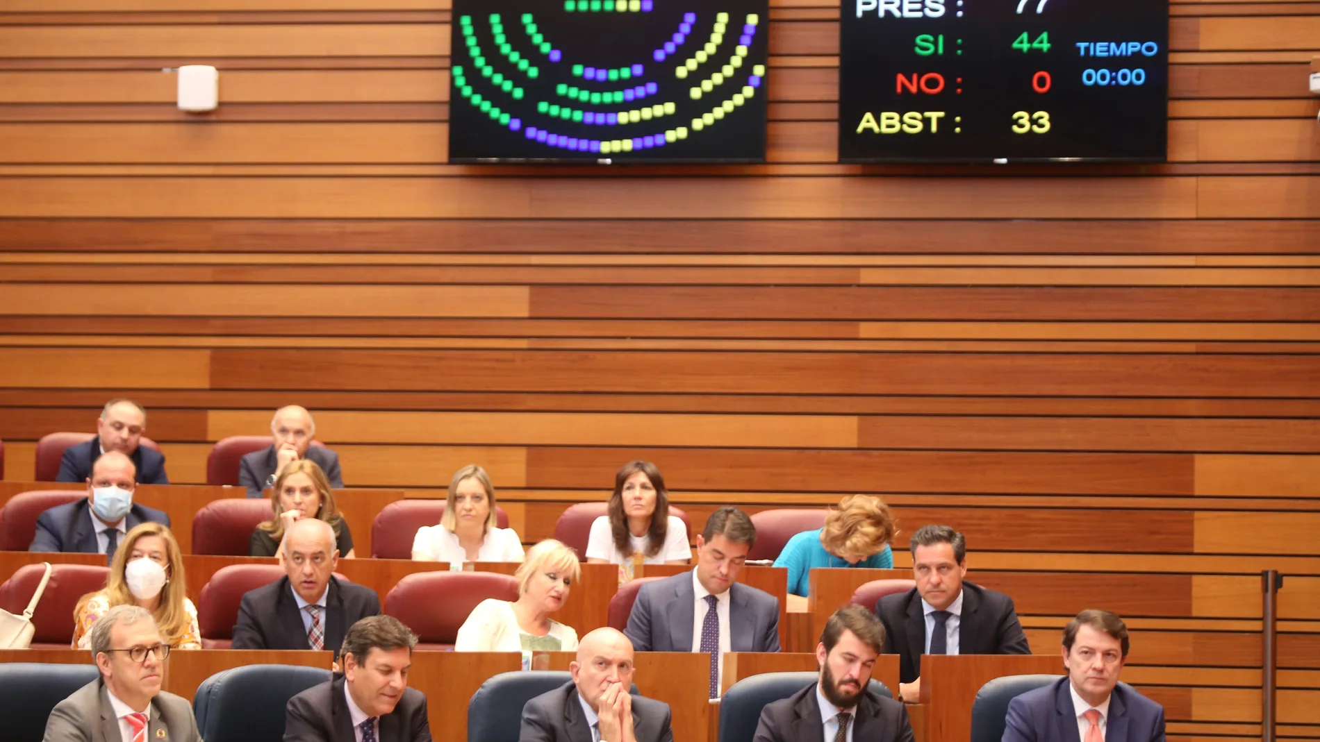 Bancada del Gobierno y del PP durante la votación del decreto-ley