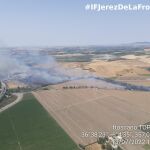 Incendio originado en un paraje agrícola de Jerez de la Frontera