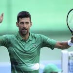 Novak Djokovic, durante una exhibición en Bosnia.
