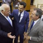 Jesús Aguirre, Juanma Moreno y Juan Espadas, en la constitución del Parlamento andaluz