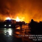 El incendio forestal en un paraje rural de Olvera (Cádiz). PLAN INFOCA