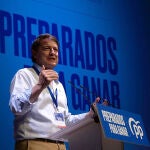 El presidente del PP y de la Junta de Castilla y León, Alfonso Fernández Mañueco, interviene en el Congreso Autonómico del PP de Extremadura