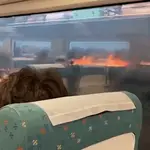 Interior del tren desde el que se vivió el incendio