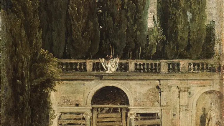 Vista del jardín de la Villa Medici en Roma, de Velázquez