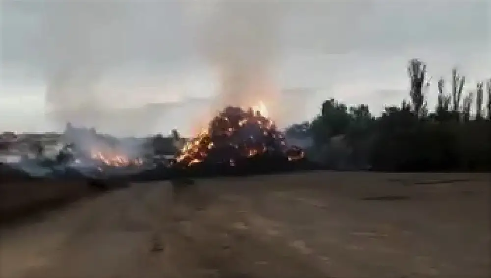 Imagen capturada del video del Gobierno riojano de la situación actual del fuego de Torrecillla GOBIERNO DE LA RIOJA 20/07/2022