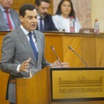 Primera jornada del debate de investidura del presidente de la Junta de Andalucía de la XII legislatura con la intervención del candidato del PP-A, Juanma Moreno. Eduardo Briones / Europa Press