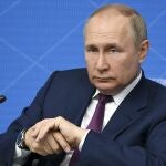 El presidente ruso, Vladimir Putin, en un foro en Moscú, la semana pasada