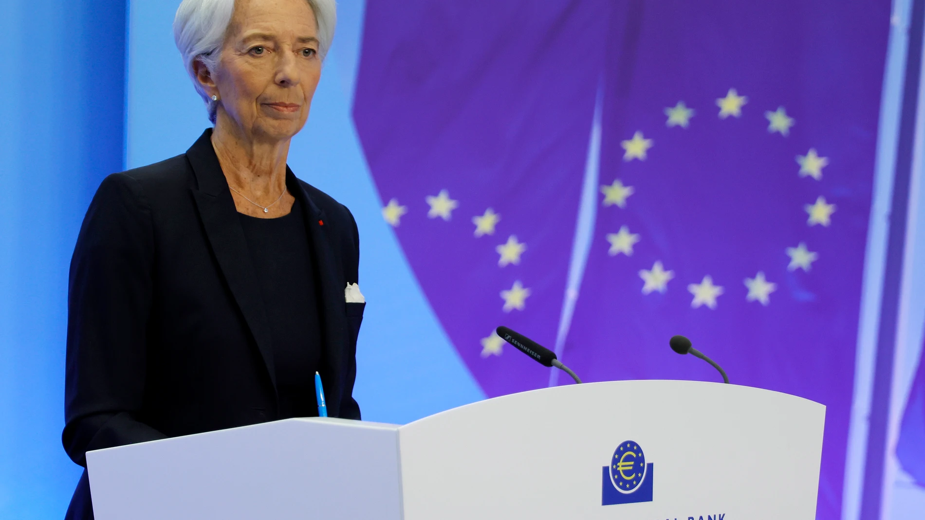 Christine Lagarde, presidenta del Banco Central Europeo, durante una rueda de prensa