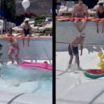Los testigos relataron que de repente se abrió un agujero en la piscina que provocó un remolino