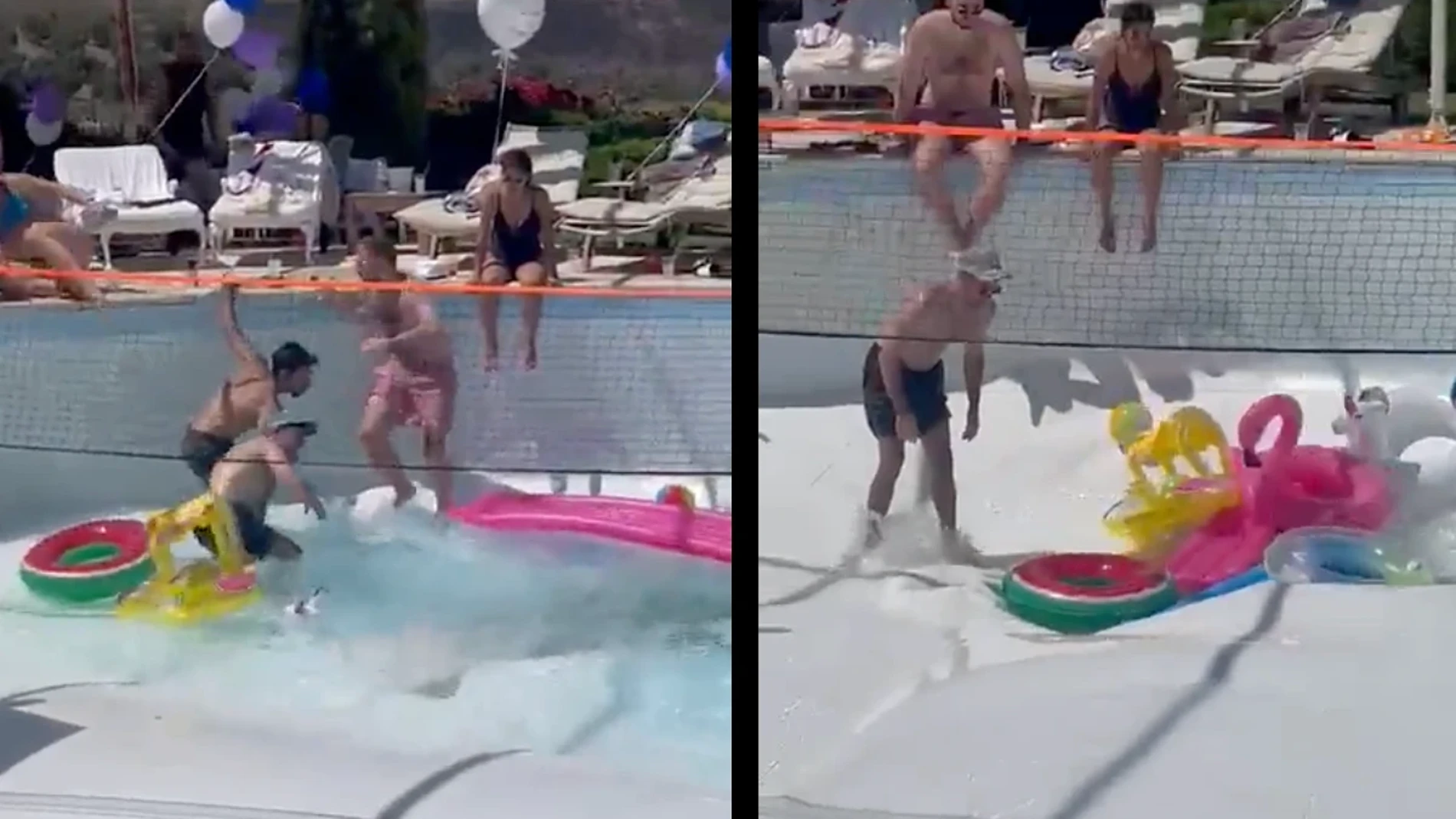 Los testigos relataron que de repente se abrió un agujero en la piscina que provocó un remolino