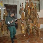 Parte de las piezas intervenidas. GUARDIA CIVIL