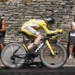 Vingegaard, en pleno esfuerzo en la contrarreloj en la que ha confirmado su triunfo en el Tour