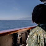 La presidenta de Taiwán Tsai Ing-wen en un buque de guerra supervisando las mayores maniobras anuales