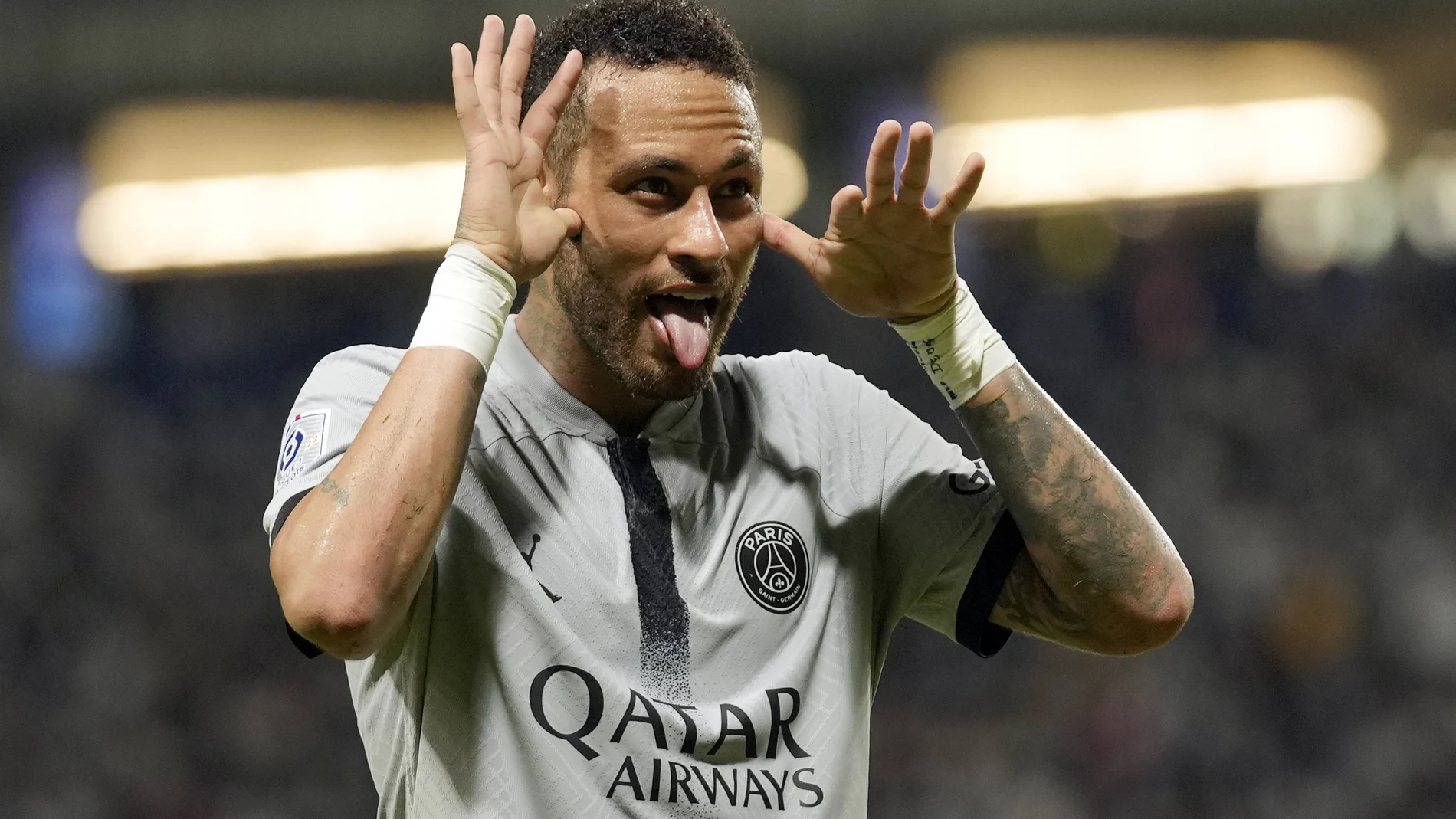 Neymar celebra un gol en un partido del PSG