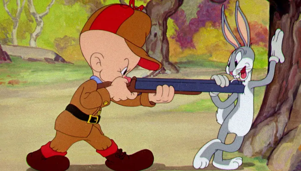 Elmer Fudd y Bugs Bunny en &quot;A wild hare&quot;