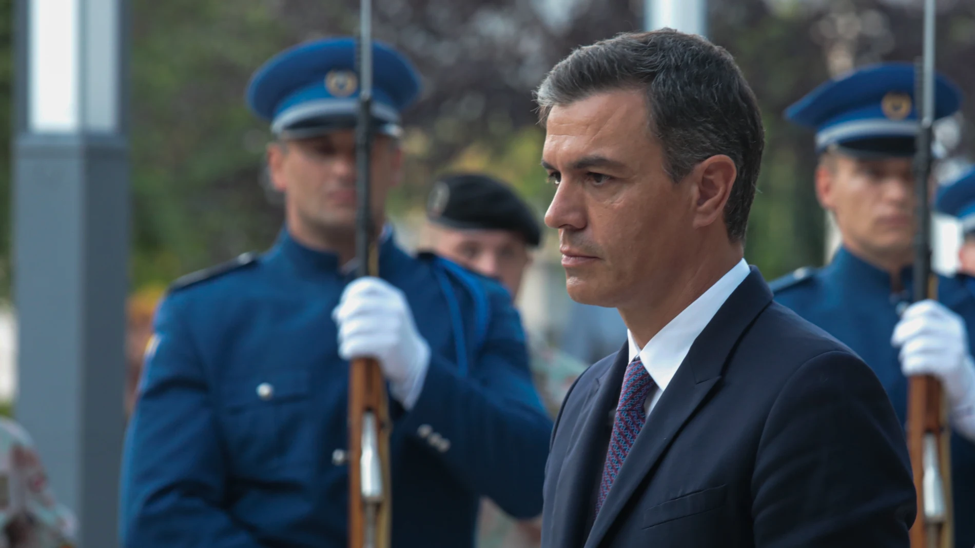 El presidente del Gobierno, Pedro Sánchez, en su viaje a Bosnia, a finales de julio