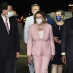 La presidenta de la Cámara de Representantes de Estados Unidos, Nancy Pelosi, en Taiwán