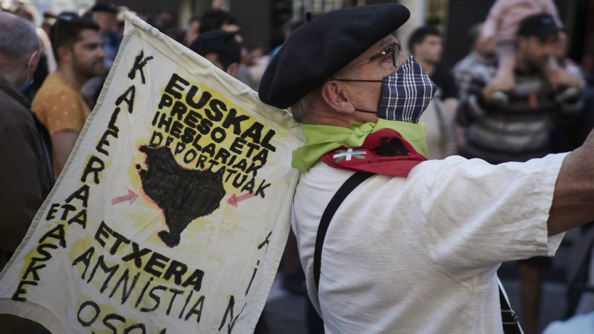 Manifestación en Pamplona a favor del acercamiento de los presos y la amnistía el pasado mes de abril