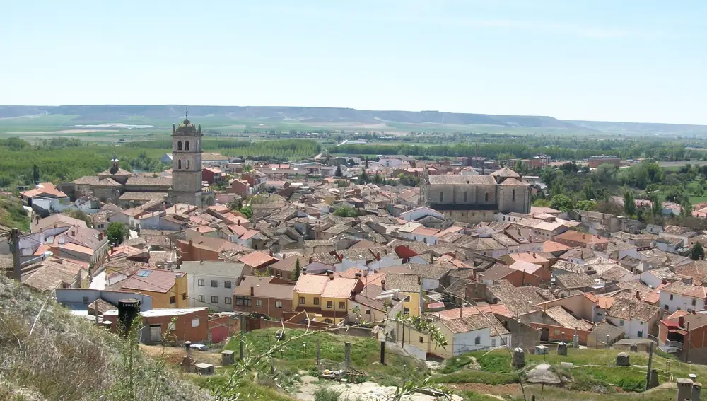 Panorámica de Dueñas (Palencia) donde se ha producido el suceso