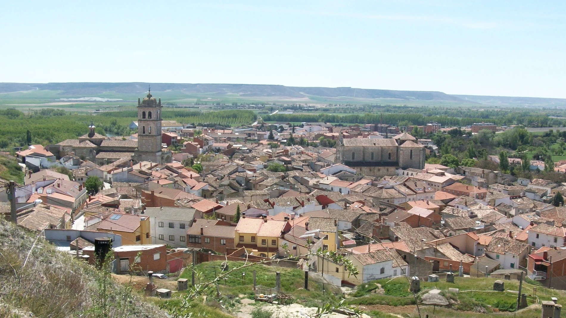 Panorámica de Dueñas (Palencia) donde se ha producido el suceso