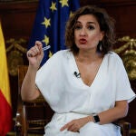La ministra de Hacienda, María Jesús Montero, durante unas declaraciones a Efe