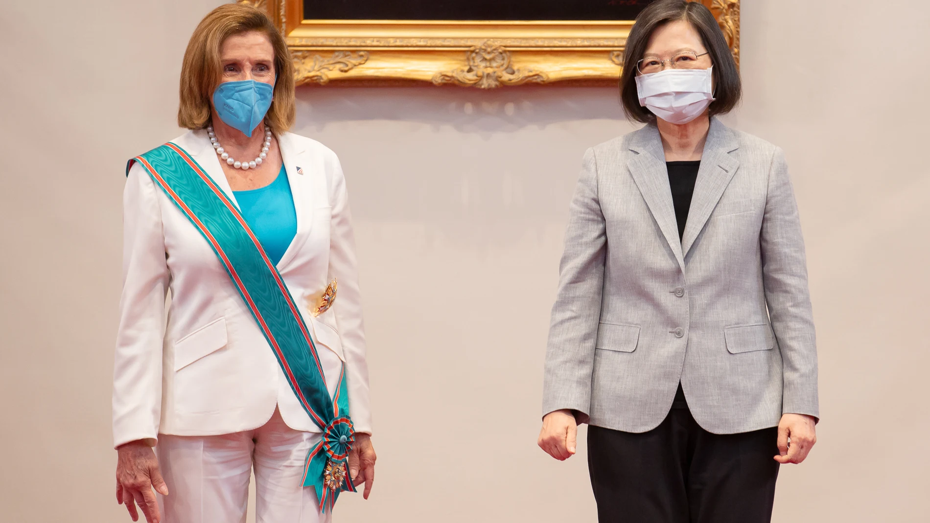 La presidenta de la Cámara de Representantes de Estados Unidos, Nancy Pelosi, y la presidenta de Taiwán, Tsai Ing-wen
