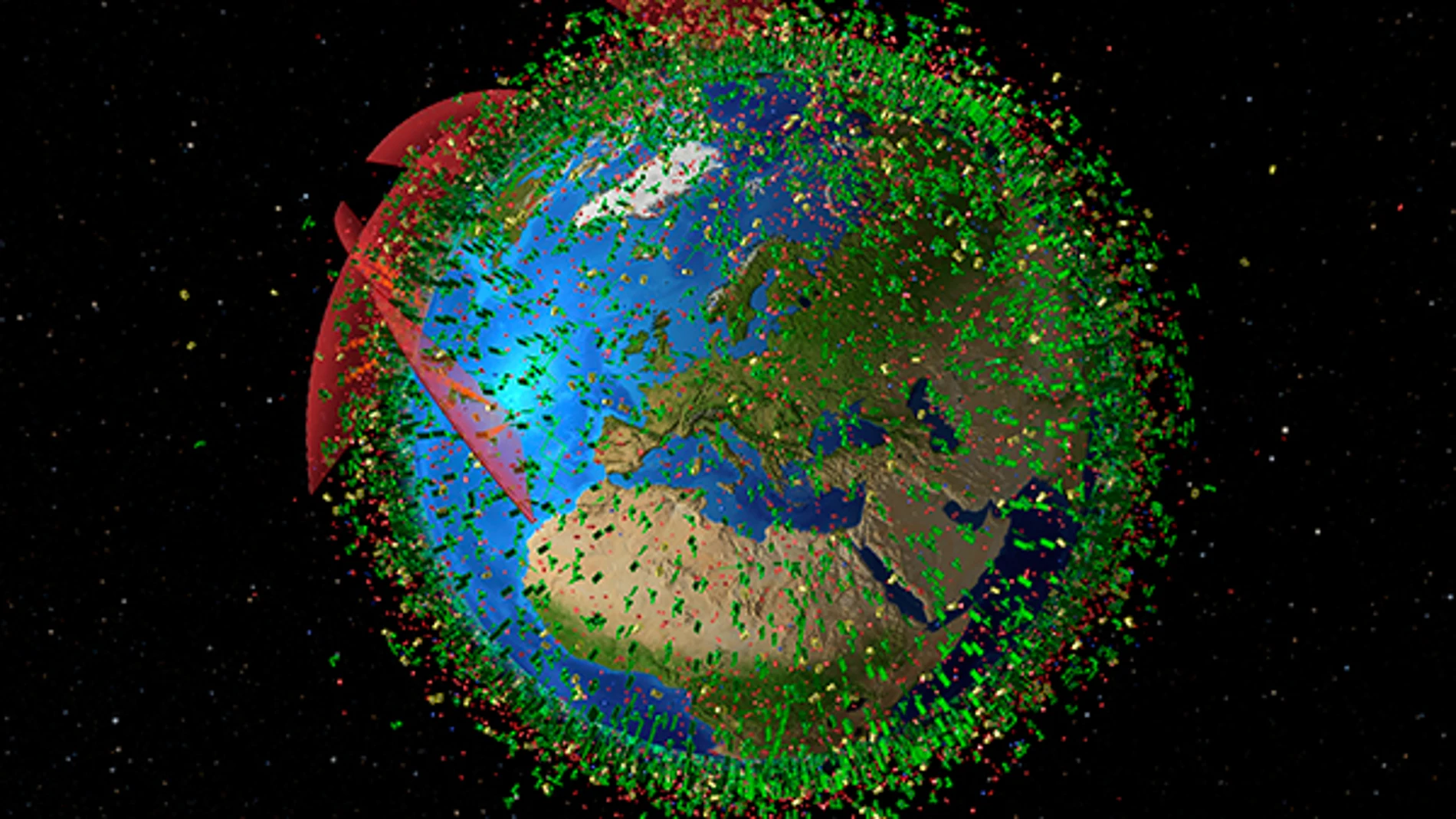 En este mapa puedes ver, en tiempo real, casi  satélites y objetos  que orbitan la Tierra