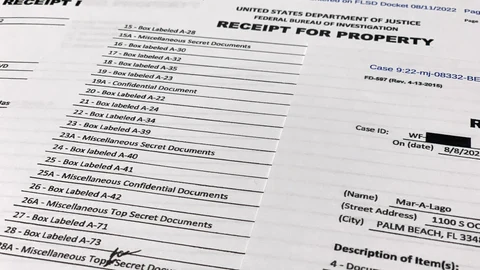 Lista de la documentación incautada pro el FBI en el registro de la residencia del ex presidente Donald Trump