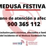 Teléfono de asistencia a afectados en el Medusa GVA 13/08/2022