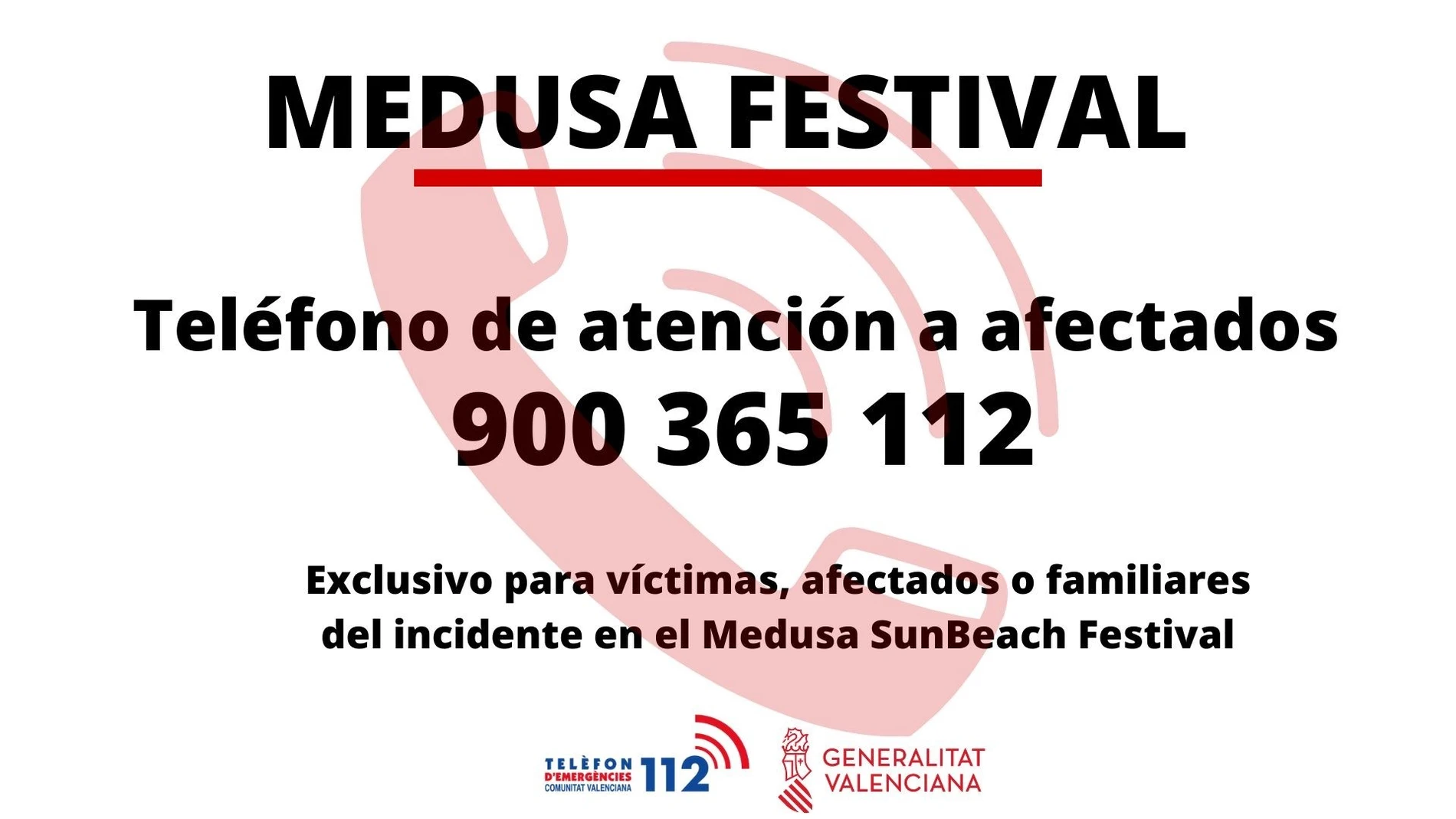Teléfono de asistencia a afectados en el Medusa
GVA
13/08/2022