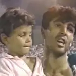 Rafa Nadal, con tres años, sostenido por su tío Miguel Ángel, ex futbolista de Mallorca y Barcelona