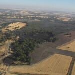 Imagen aérea del incendio en Becerril (Segovia)
