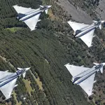 Cuatro cazas Eurofighter del Ala 14