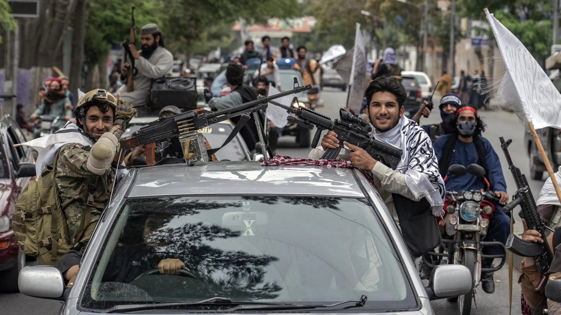 Milicianos talibanes en Kabul 