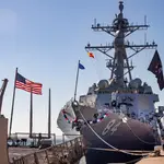 El destructor estadounidense &quot;USS Bulkeley&quot;, uno de los cuatro actualmente desplegados en la Base Naval de Rota (Cádiz)